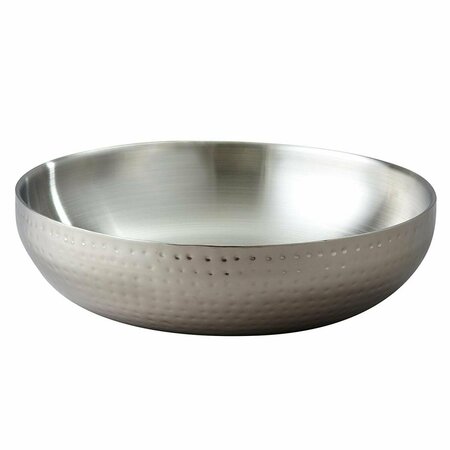 COMIDA 14.6 in. Dia. Double Wall Stainless Steel Serving Bowl, Hammered Finish CO2535339
